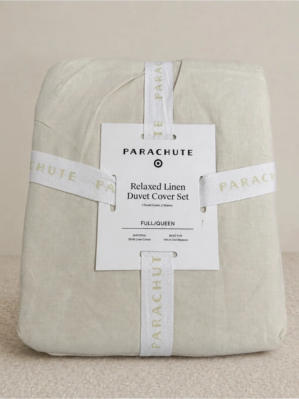 Parachute for Target Relaxed Linen Duvet Cover Set Full/Queen Parchment NWT